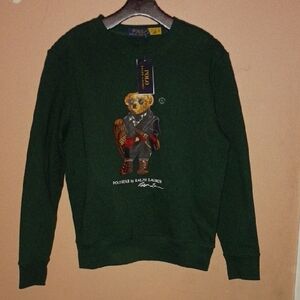 Polo by Ralph Lauren Dark Green Crewneck Sweater with Bear Graphic